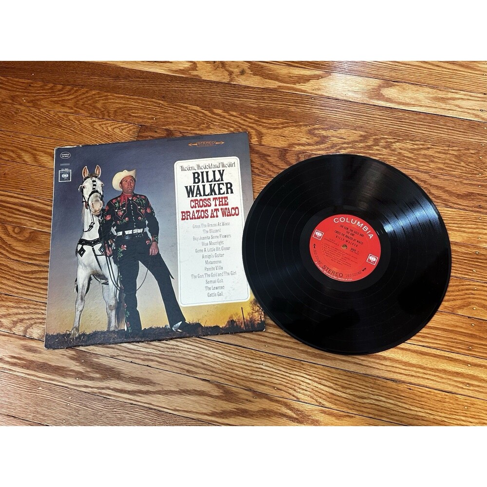 Cross The Brazos At Waco Billy Walker Record LP Vinyl 1965 Columbia Demo Copy